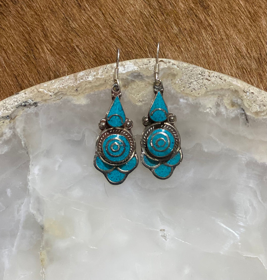 Turquoise Rose Earring