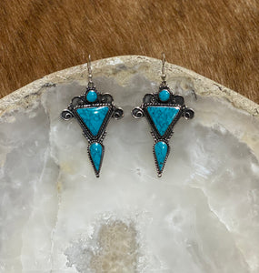Turquoise Triangle Drop earring