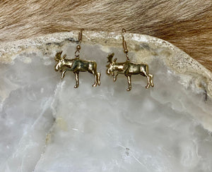 24k gold Moose Earrings