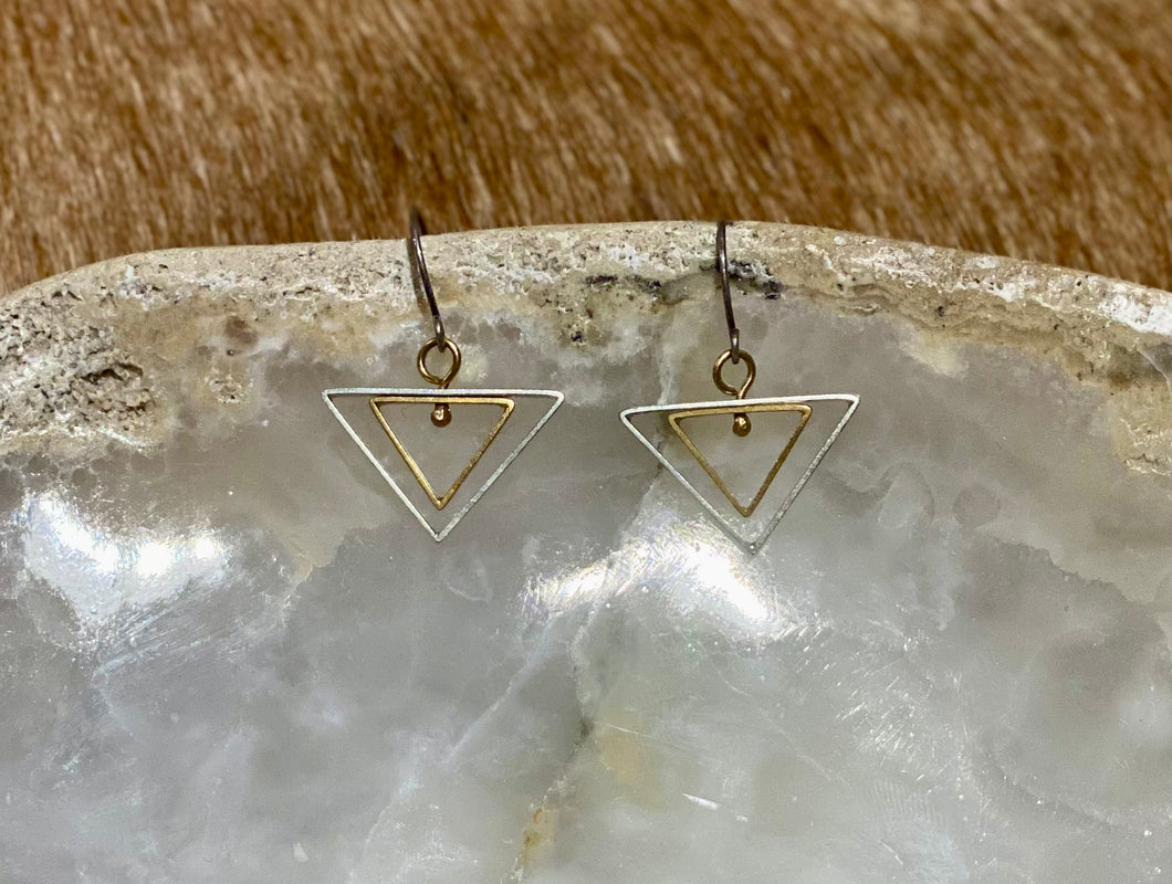 Sterling Silver Layered Triangle Dangles