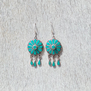 Turquoise Flower Drop earring