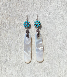 Turquoise Mother of Pearl Slab Earring