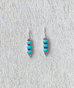 Turquoise Triple Stone Small Earring