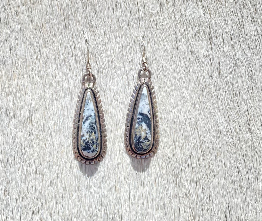 White Buffalo Dangle Earring