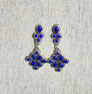 Floral Lapis Stone Drop