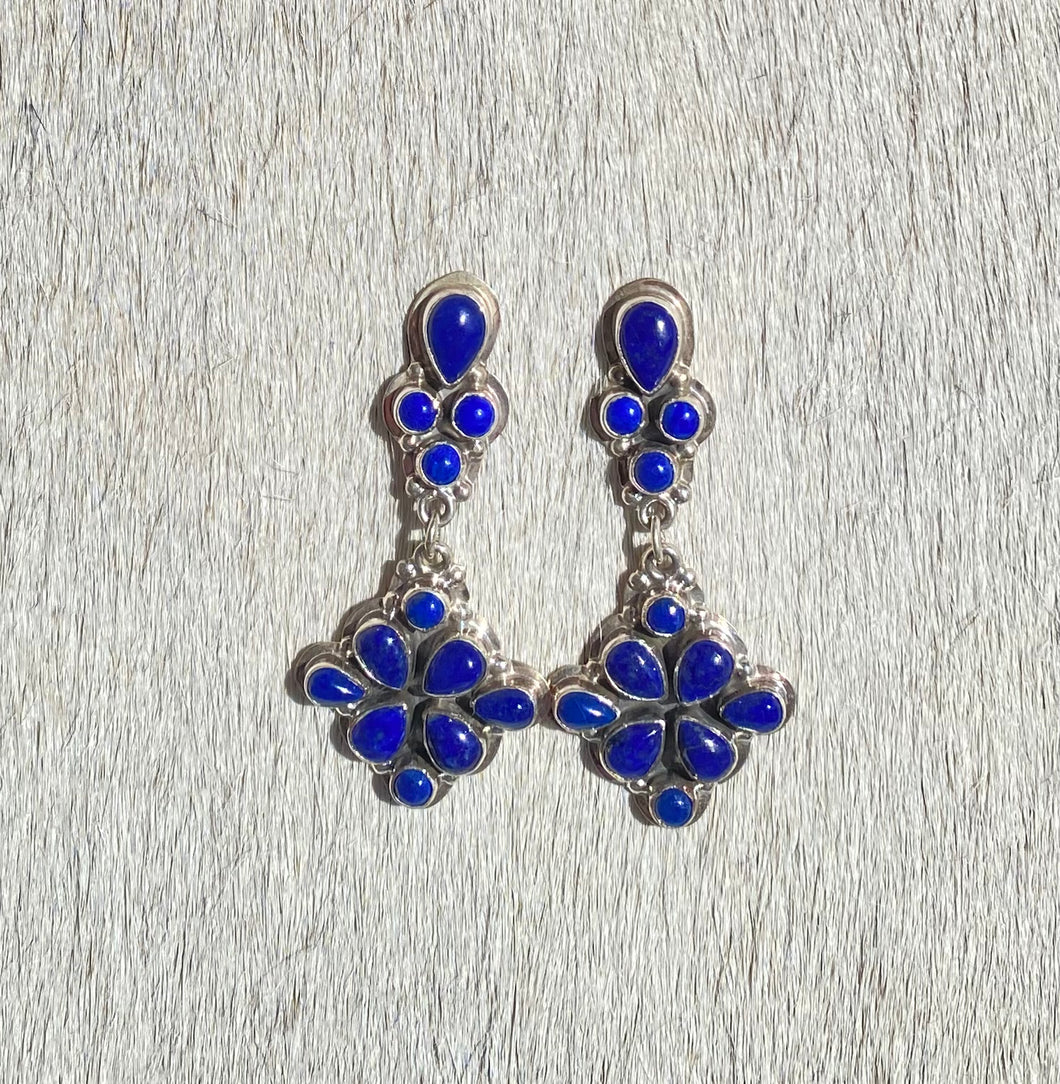 Floral Lapis Stone Drop