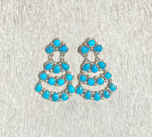 Turquoise Earrings Pyramid Drops