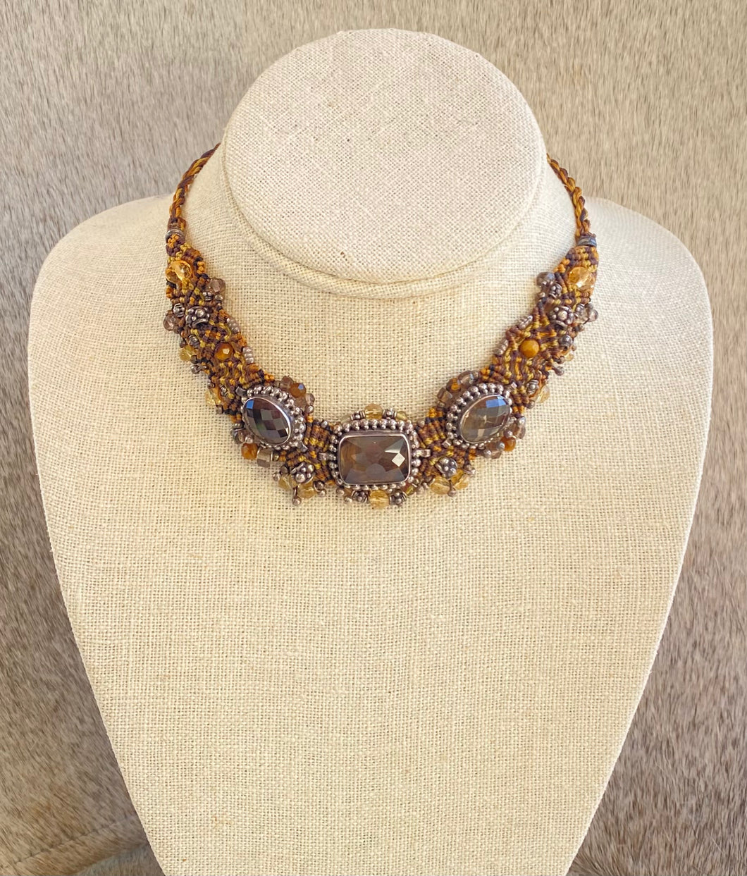 Smokey Quartz Macramé Necklace