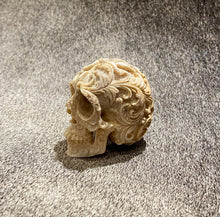 Load image into Gallery viewer, Floral Carved Skull Ivory
