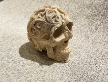 Load image into Gallery viewer, Floral Carved Skull Ivory
