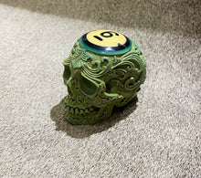 Load image into Gallery viewer, Carved Flower Pool Ball Skull #6
