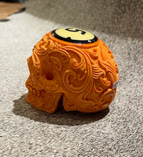 Load image into Gallery viewer, Carved Flower Pool Ball Skull #5

