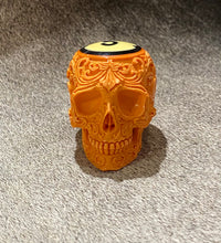 Load image into Gallery viewer, Carved Flower Pool Ball Skull #5
