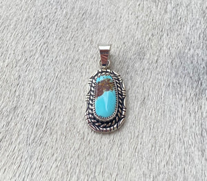 Turquoise Banded Drop Pendant