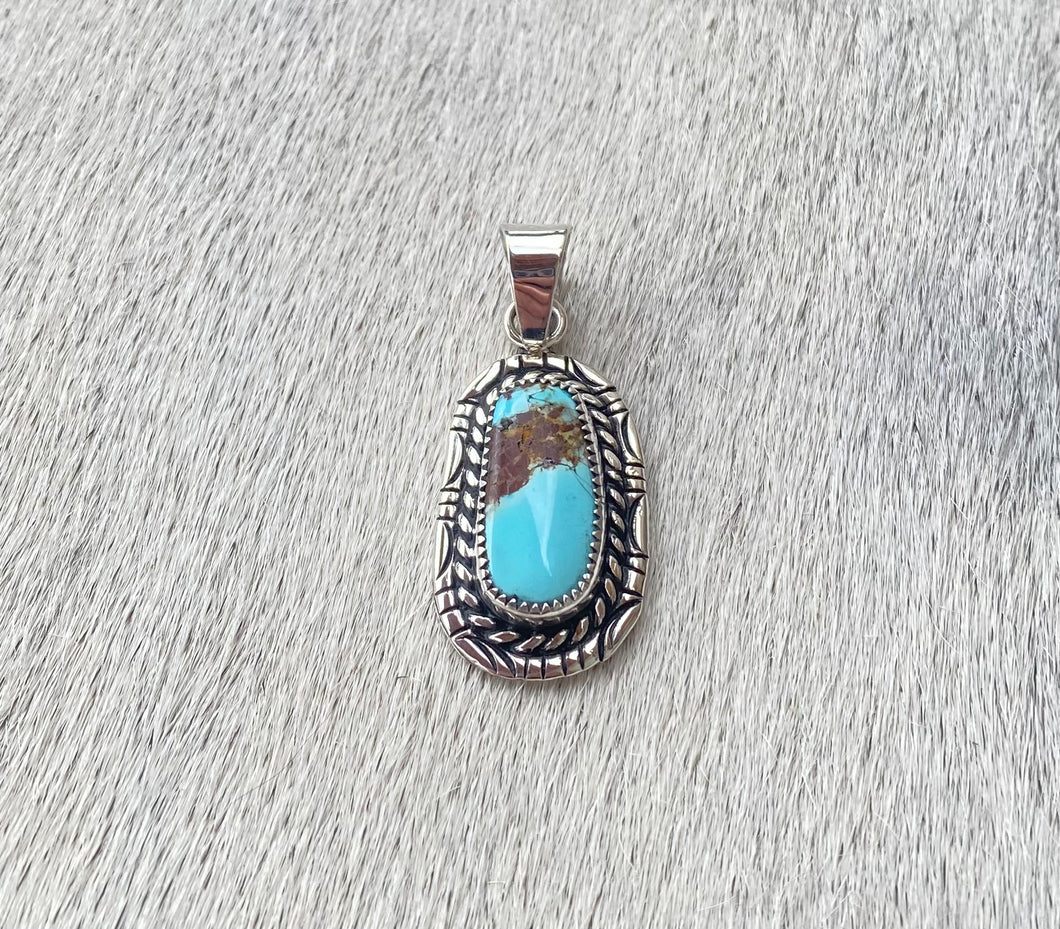 Turquoise Banded Drop Pendant