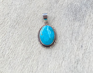 Turquoise Circle Drop Pendant