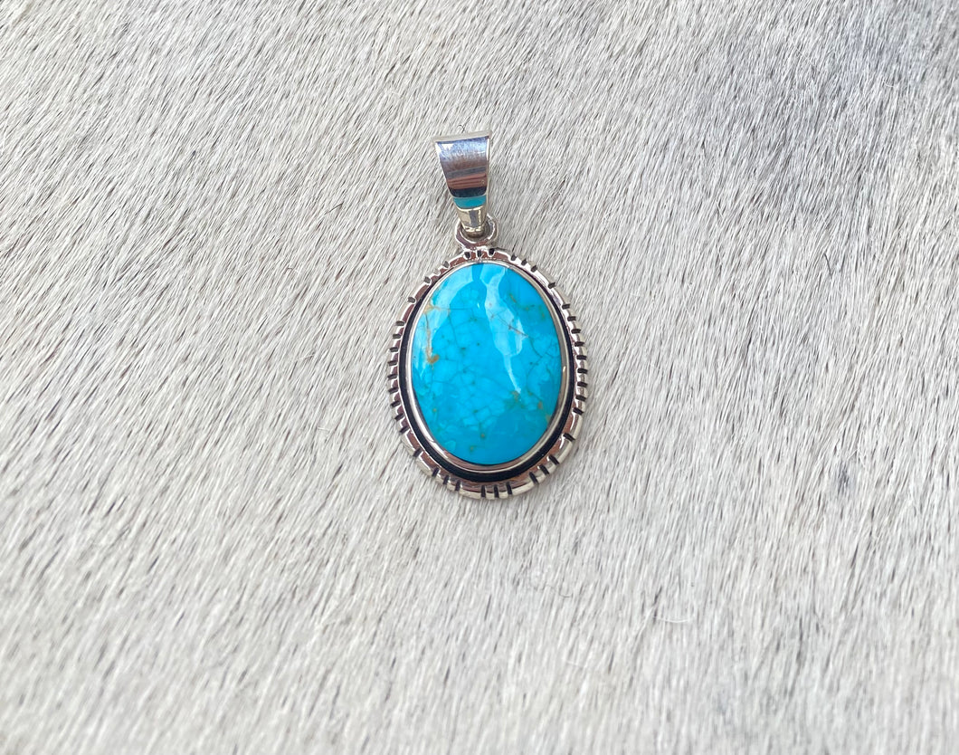 Turquoise Circle Drop Pendant