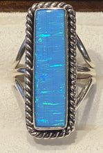Load image into Gallery viewer, Opal Blue Rect. Ring sz. 10

