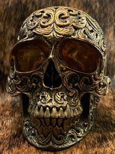 Load image into Gallery viewer, Bronze Floral Skull sm #44/48
