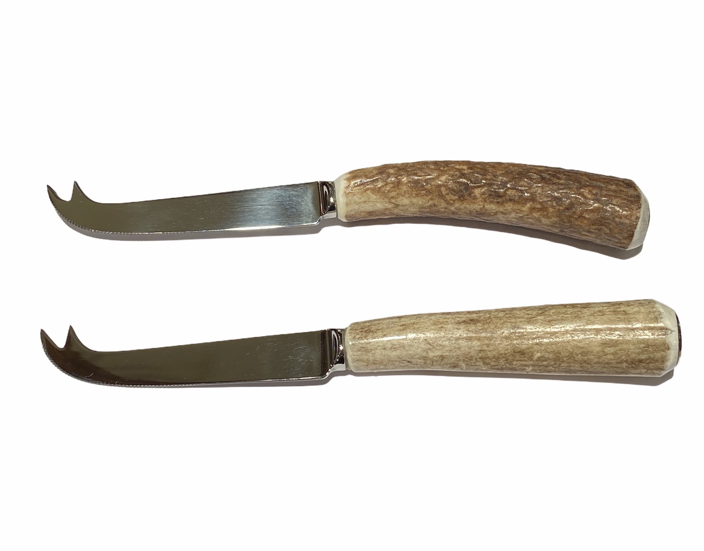 Cheese Knife Set of 2- Antler Handles - Hammer & Tine