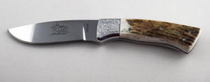 Hand-forged Stainless Steel Hunting Knife with Elk Antler Handle