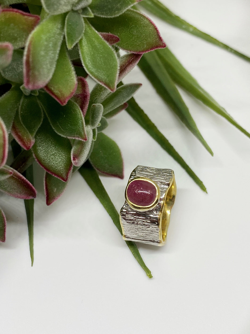 Wide Ruby Ring
