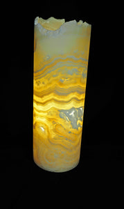 Rough-Topped Cylindrical Cloudy Onyx Lamp 4014