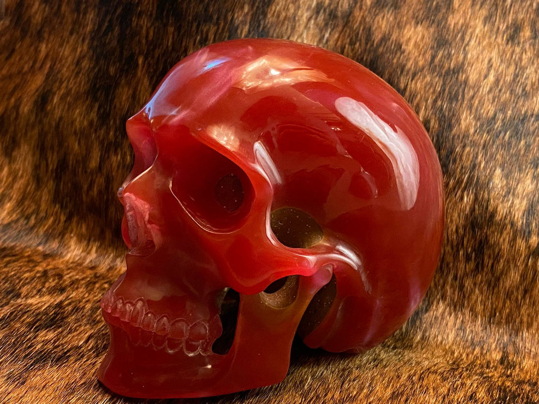 Red Resine Skull