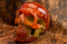 Load image into Gallery viewer, Orange Resine Skull
