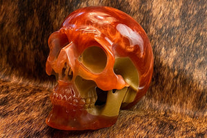 Orange Resine Skull